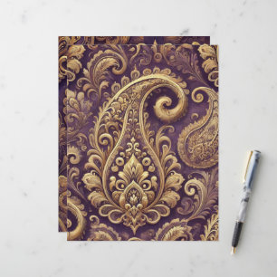 Viktorianisches Paisley Scrapbook - lila & Gold