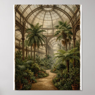 Viktorianisches Palmenhaus Monstera-Studie I Poster