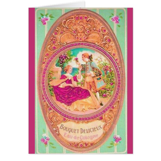 Viktorianisches Parfüm-Label im Kolonialstil (Vorne)