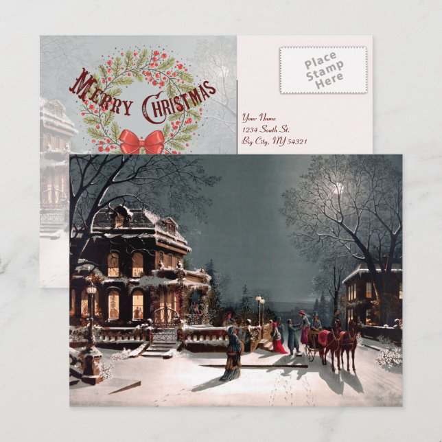 Viktorianisches Party Vintag Postkarte (Vorne/Hinten)