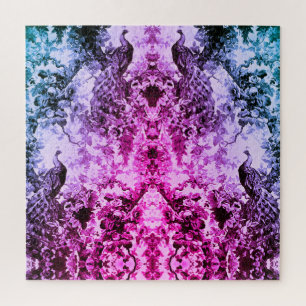 Viktorianisches Pfauenblütenmuster Puzzle