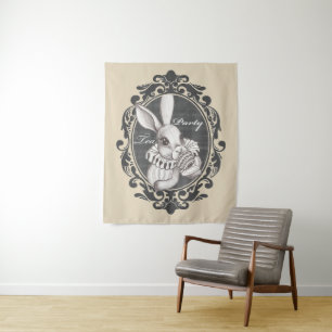 Viktorianisches Rabbit Tea Party Wandteppich