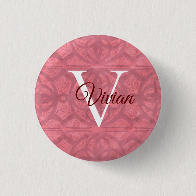 Viktorianisches Rosa Button (Vorderseite)