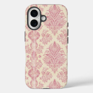 Viktorianisches rosa Damaskus-Muster iPhone 16 Hülle