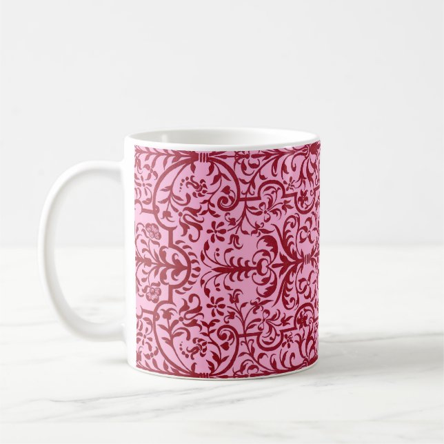 Viktorianisches rosa Motiv Kaffeetasse (Links)