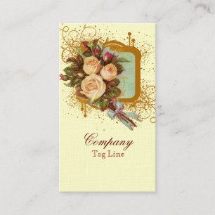 Viktorianisches Rosenbouquet Elegante Visitenkarte