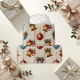 Viktorianisches Rot-Blau-Ornament Geschenkpapier