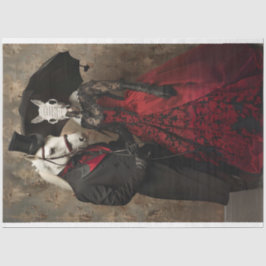 Viktorianisches Rotes DressPferd Dekoupage Seidenpapier