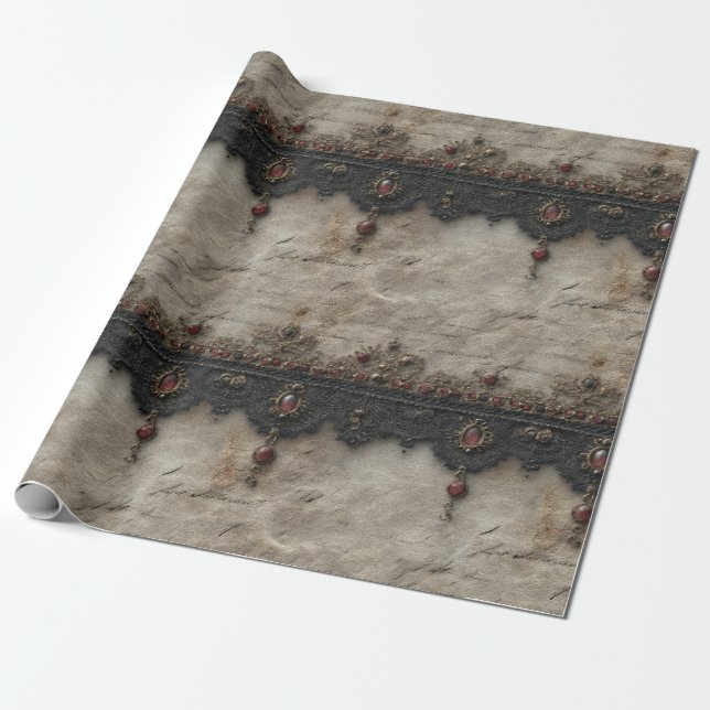 Viktorianisches Rubinpitschen-Gotikmuster (1) Geschenkpapier (Ungerollt)