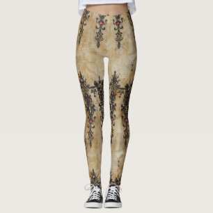Viktorianisches Rubinpüppchen-Gotikmuster (3) Leggings