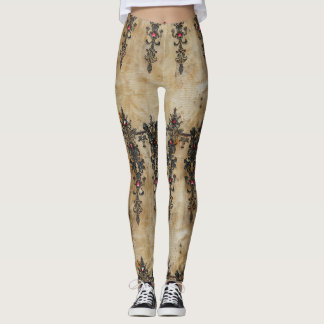 Viktorianisches Rubinpüppchen-Gotikmuster (3) Leggings