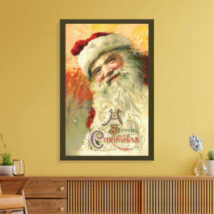 Viktorianisches Santa-Claus-Porträt, Weihnachten i Leinwanddruck