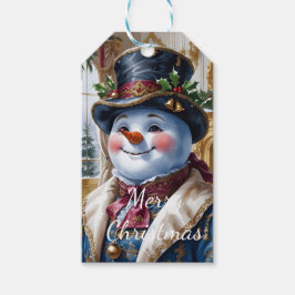 Viktorianisches Schneemann-Weihnachtsdesign Geschenkanhänger