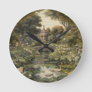 Viktorianisches Seenschutzgebiet Heritage Art Runde Wanduhr