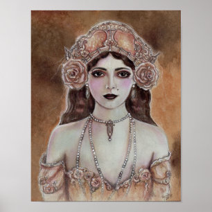 Viktorianisches sepifarbenes Poster von Renee