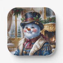 Viktorianisches Snowman Weihnachtsdesign