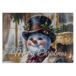 Viktorianisches Snowman Weihnachtsdesign Schneidebrett