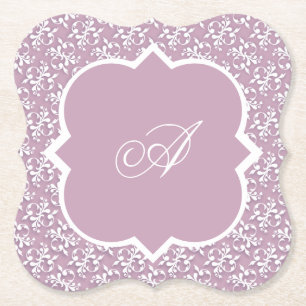 Viktorianisches Spitzen-Rosé-Monogramm-Papier-Getr Untersetzer