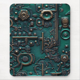 Viktorianisches Steampunk-Getriebe Smaragdgrün Mousepad