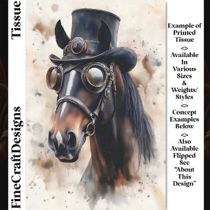 Viktorianisches Steampunk-Hengst-Pferd DF2L-Decoup Seidenpapier