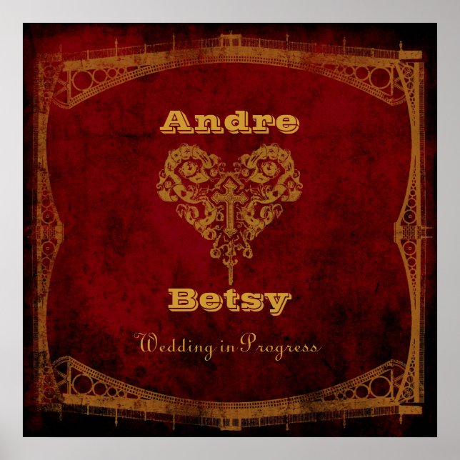 Viktorianisches Steampunk-Hochzeitssymbol Poster (Vorne)