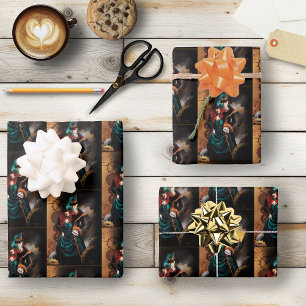 Viktorianisches Steampunk-Paar Eleganz Romantik Geschenkpapier Set