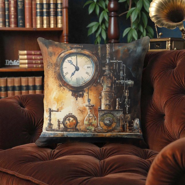 Viktorianisches Steampunk-Uhr-Labor Kissen (Von Creator hochgeladen)