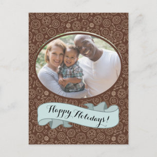 Viktorianisches Steampunkbrown & White Gears Zeich Postkarte