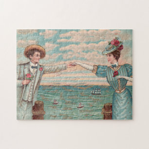 Viktorianisches Strandliebe-Hochzeitskleid Ozean P Puzzle