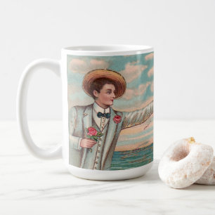 Viktorianisches Strandliebe-Kleid Hochzeits-Paar a Kaffeetasse