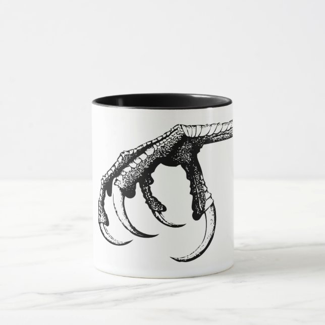 Viktorianisches Talon aus Muschelvogel, Schwarz-we Tasse (Zentrum)