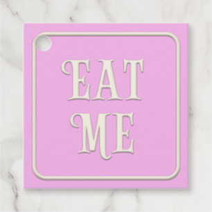 viktorianisches Tee-Party "Eat Me" Pink Square Cus Geschenkanhänger