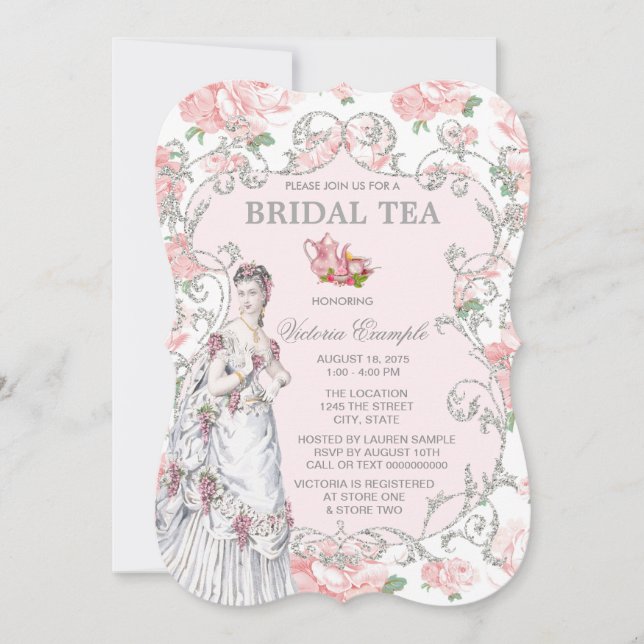 Viktorianisches Tee-Party Einladung (Vorderseite)