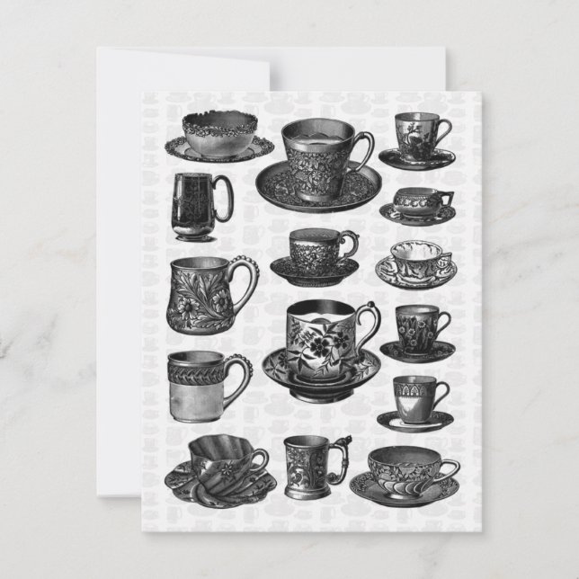 Viktorianisches Tee-Party Einladung (Vorderseite)