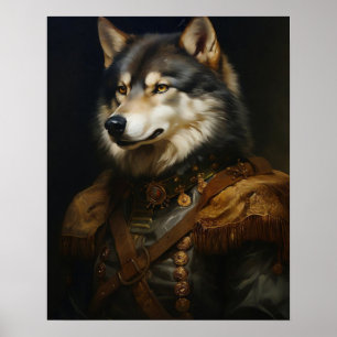 Viktorianisches Tierportrait, Royal Wolf Prints Poster