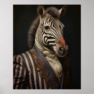 Viktorianisches Tierportrait, Royal Zebra Print Ex Poster