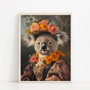 Viktorianisches Tierporträt, königliche Lady Koala Poster