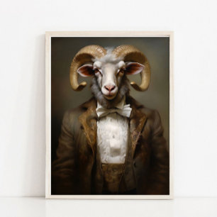 Viktorianisches Tierporträt, königlicher Widder Vi Poster
