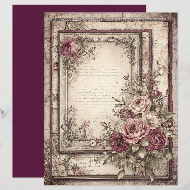 Viktorianisches und spitzes Scrapbook (Vorne/Hinten)