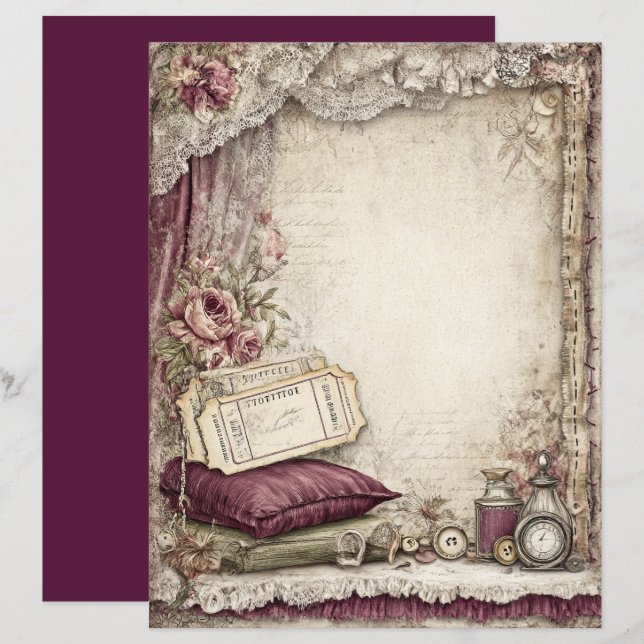 Viktorianisches und spitzes Scrapbook (Vorne/Hinten)