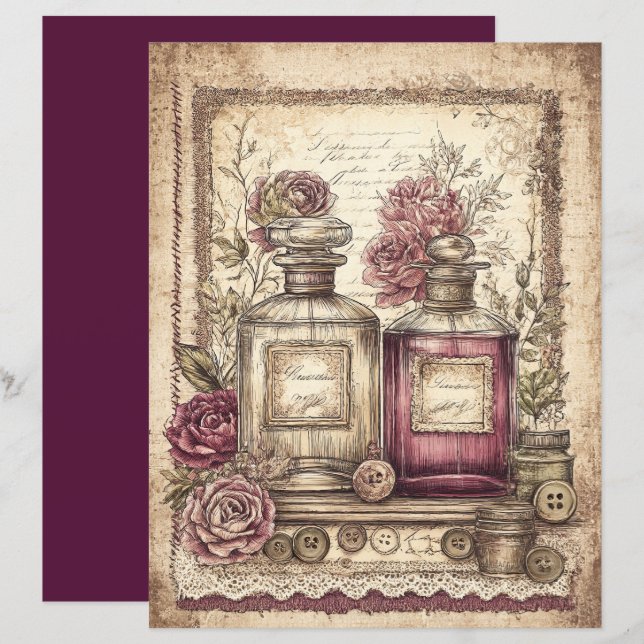 Viktorianisches und spitzes Scrapbook (Vorne/Hinten)
