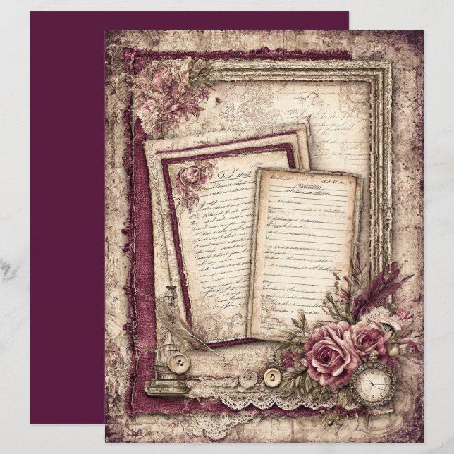Viktorianisches und spitzes Scrapbook (Vorne/Hinten)