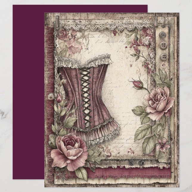 Viktorianisches und spitzes Scrapbook (Vorne/Hinten)