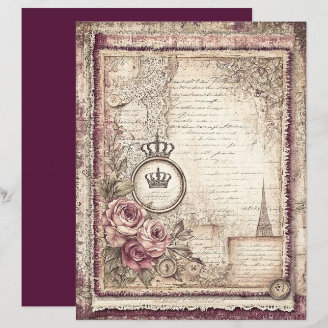 Viktorianisches und spitzes Scrapbook (Vorne/Hinten)