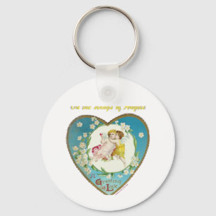 Viktorianisches Valentine Über den Engel - Geschen Schlüsselanhänger