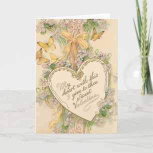 Viktorianisches Valentinherz Feiertagskarte
