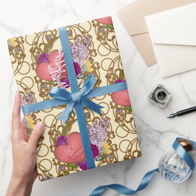 Viktorianisches Valentins-Blumenverpackungspapier Geschenkpapier (Schenken)