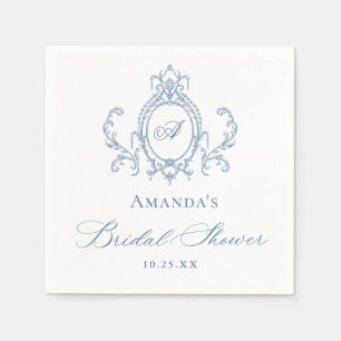 Viktorianisches Verziertes Grace Dusty Blue Brautp Serviette