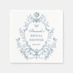 Viktorianisches Verziertes Grace Dusty Blue Brautp Serviette