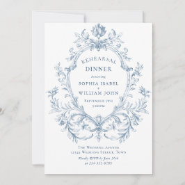 Viktorianisches Verziertes Grace Dusty Blue Probe Einladung